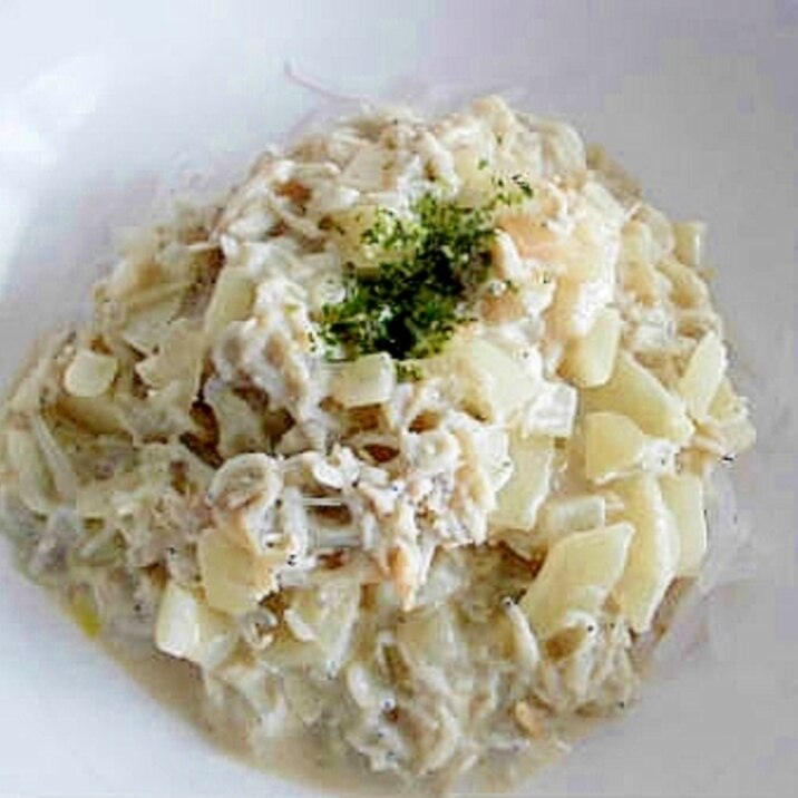 しらすの豆乳クリームこんにゃくパスタ！